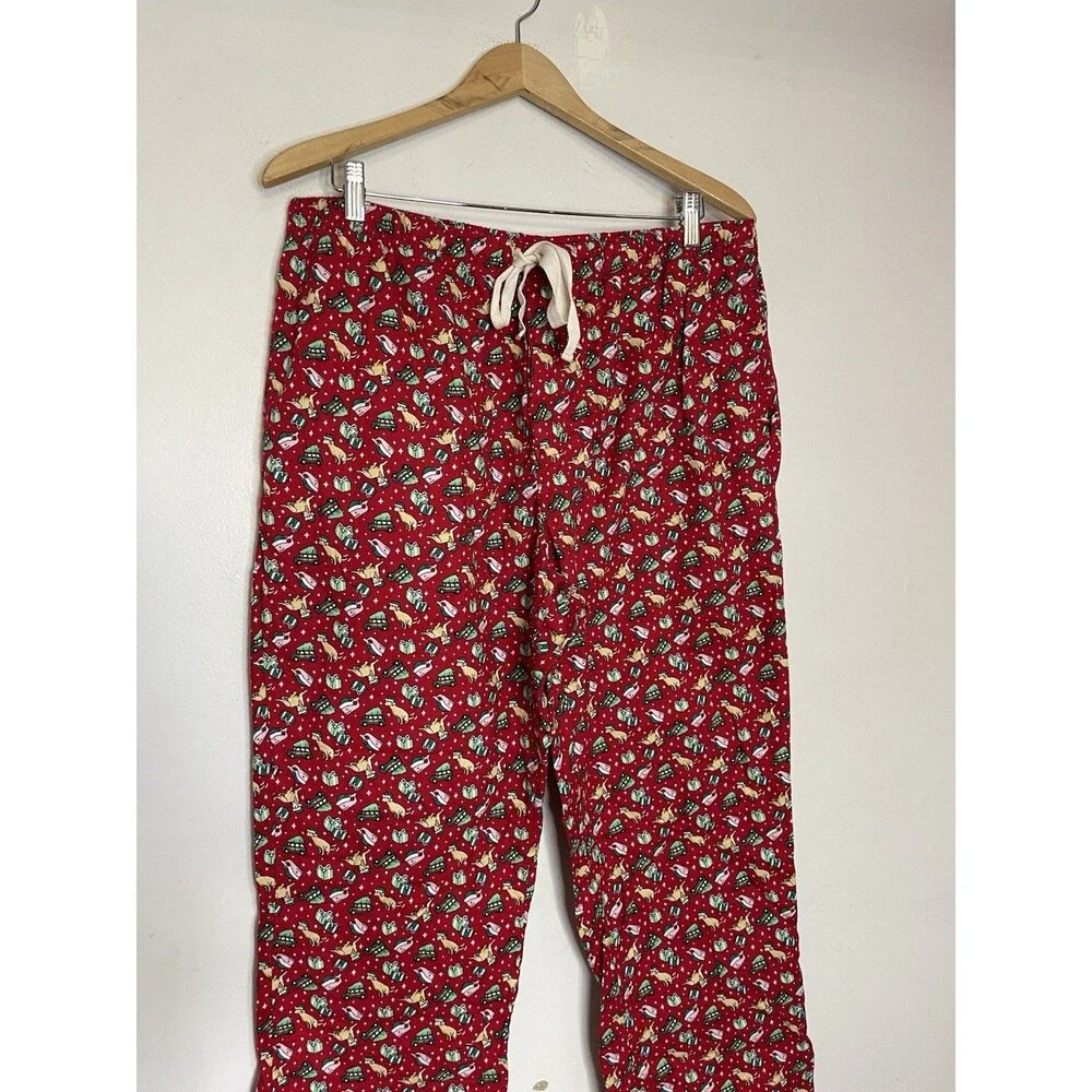 Vineyard Vines Adult Large Red Fleece Sleep Pants Holiday Christmas Whales